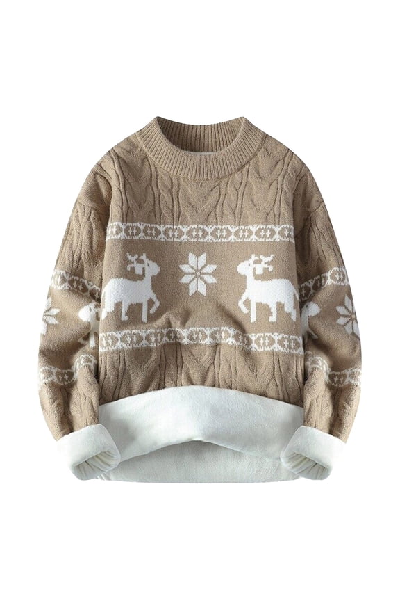 Christmas Sweaters for Women Winter Sweater Coat Warm Knit Pullover Deer Patterned Top Stylish Casual Apparel Christmas Sweaters