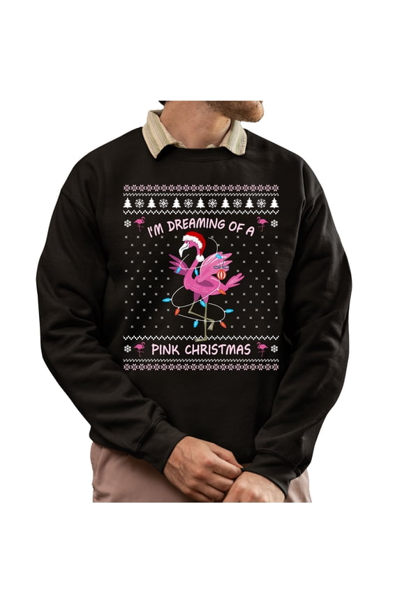 Christmas Sweatshirt, Apparently We're Trouble Funny Flamingo Squad Christmas Sweatshirt, Cute Bird Group Holiday Jumper, Witty Best Friend Gift for Her