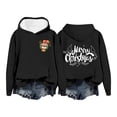 thumbnail image 1 of Christmas Sweatshirt Christmas Hoody Long Sleeve Printed Fleeced Hooded Tops with Hood Cute Fall Clothes Hoodies for Women Black L, 1 of 4