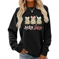 thumbnail image 1 of Christmas Sweatshirt Christmas Trees and Bow Print Long Sleeve Shirt for Women, 1 of 5