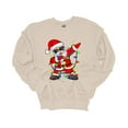 thumbnail image 1 of Christmas Sweatshirt Dancing Santa Christmas Lights Crewneck Sweatshirt-Sand-5xl, 1 of 1