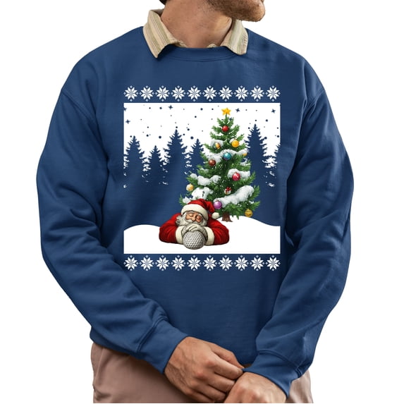 Christmas Sweatshirt, Dreaming of a Green Christmas Santa Golf Sweatshirt, Funny Holiday Golfer Sweatshirt, Unique Golf Lover Gift for Women & Men