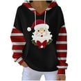 thumbnail image 1 of Christmas Sweatshirt For Women 2025 Stripe Patchwork Oversized Crewneck Tops Cute Santa Pullover Hoodie, 1 of 4