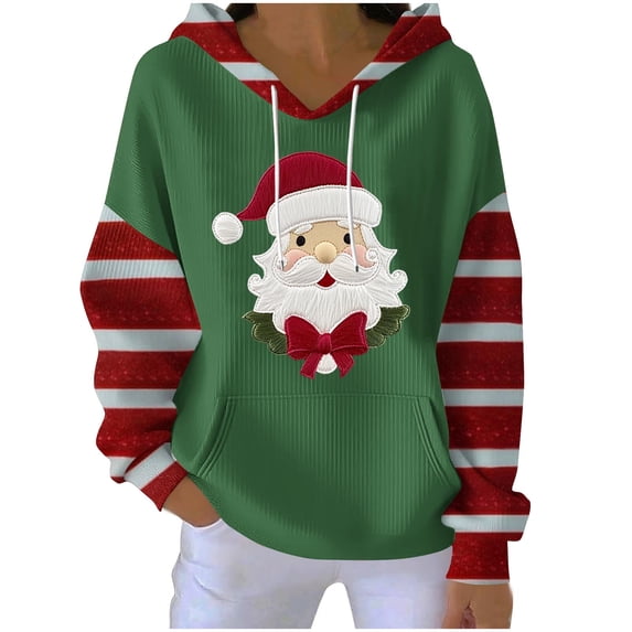 OverSized Soft Pullover Plain Hoodie Warm Fleece Blanket Plush Winter Sweatshirt - Santa main image 1