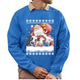 thumbnail image 1 of Christmas Sweatshirt, Funny Santa with Cows Christmas Sweatshirt, Holiday Ugly Sweater, Festive Crewneck for Parties & Cow Lovers, 1 of 5