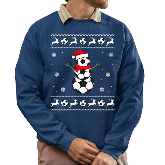 Christmas Sweatshirt, Funny Ugly Christmas Sweater, Soccer Snowman Ugly Christmas Sweater, Funny Football Christmas Sweater