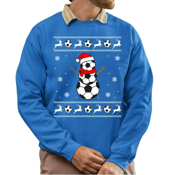 Christmas Sweatshirt, Funny Ugly Christmas Sweater, Soccer Snowman Ugly Christmas Sweater, Funny Football Christmas Sweater