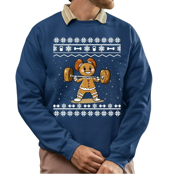 Christmas Sweatshirt, Gingerbread Lifter Christmas Sweatshirt, Funny Weightlifting Ugly Holiday Jumper, Festive Gym Lover Gift for Men & Women