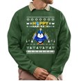 thumbnail image 1 of Christmas Sweatshirt, Happy Hanukkah Penguin Funny Holiday Sweatshirt, Witty Flightless Bird Menorah Sweatshirt, Unique Gift for Her & Him, 1 of 5
