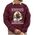 thumbnail image 1 of Christmas Sweatshirt, Howdy Santa Cowboy Riding Horse Christmas Sweatshirt, Western Ugly Sweater, Rustic Crewneck for Parties & Gifts, 1 of 5