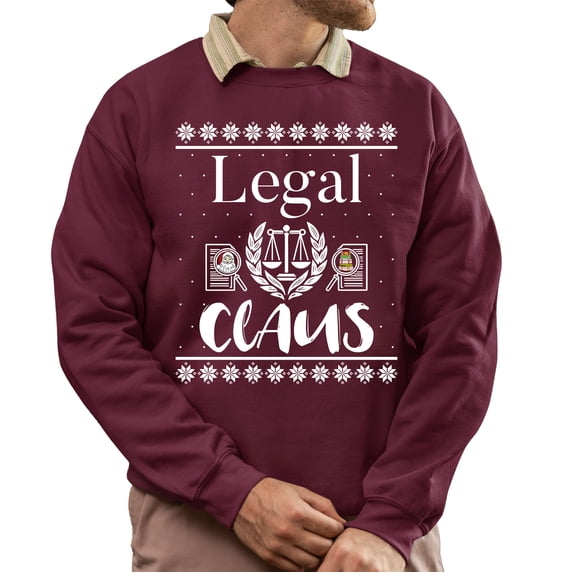 Christmas Sweatshirt, Legal Claus Funny Christmas Sweatshirt, Witty Lawyer Attorney Ugly Holiday Jumper, Festive Judge Paralegal Gift for Law Enthusiasts
