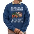 thumbnail image 1 of Christmas Sweatshirt, Life is Better on the Farm Christmas Sweatshirt, Funny Farm Animals Holiday Ugly Sweatshirt, Tractor Crewneck for Farmers & Country Lovers, 1 of 5