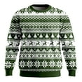 thumbnail image 1 of Christmas Sweatshirt for Men Cute Graphic Tops Ribbed Knit Sweatshirt Casual Soft Warm Pullover Winter Outdoor Activities Holiday Crewneck Long Sleeve Pullover Top Dark Green S, 1 of 3