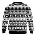 thumbnail image 1 of Christmas Sweatshirt for Men Cute Graphic Tops Ribbed Knit Sweatshirt Casual Soft Warm Pullover Winter Outdoor Activities Holiday Crewneck Long Sleeve Pullover Top Black L, 1 of 3