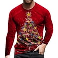 Christmas Sweatshirt for Men Xmas Tree Graphic Men Long Sleeve T Shirts