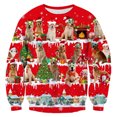 thumbnail image 1 of Christmas Sweatshirt Men Xmas Round Neck Long Sleeve Pullover Sweatshirt with Funny Pattern Print Relaxed Fit Men's Sweatshirt Watermelon Red XXXXL, 1 of 4