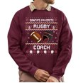 thumbnail image 1 of Christmas Sweatshirt, Santa's Favorite Rugby Coach Christmas Sweatshirt, Ugly Holiday Sweatshirt, Xmas Gift for Coaches & Mentors, 1 of 5