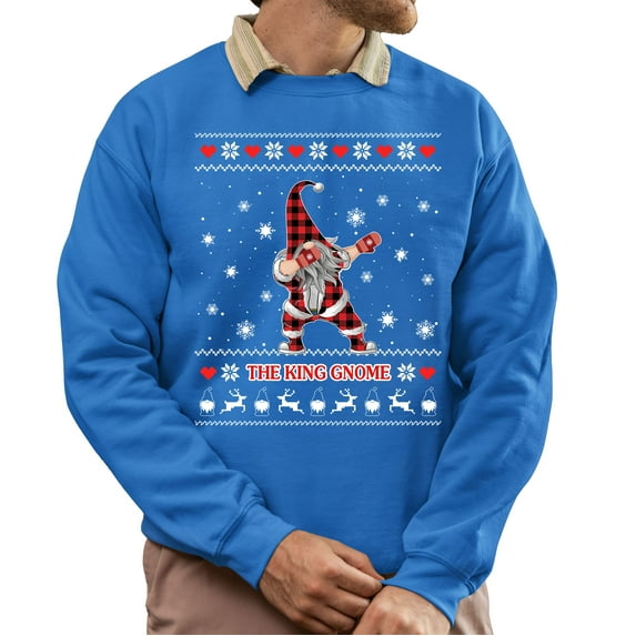 Christmas Sweatshirt, The King Gnome Dabbing Funny Christmas Sweatshirt, Witty Holiday Sweatshirt, Unique Gnome Lover Gift for Women & Men