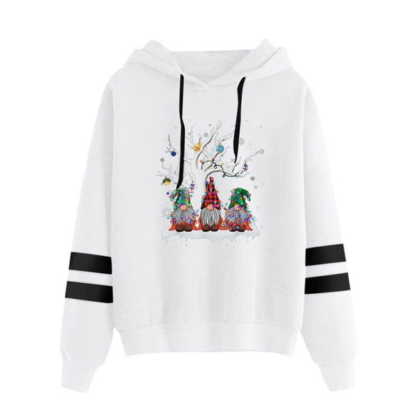 Christmas Sweatshirt Women'S Christmas Tops Long Sleeve Pullover with Snowflake Print for Holiday Womens Hoodies White XXL