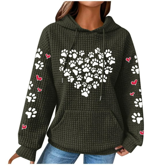 Christmas Sweatshirt Womens Winter Tops Hoodie Women Clearance Womens Long Sleeve Shirts Crewneck Sweatshirts Fashionable Women's Printed Pullover Round Neck Top