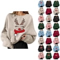 thumbnail image 1 of Christmas Sweatshirt for Men Women Long Sleeve Crewneck Loose Casual Funny Reindeer Face Graphic Sweatshirts Pullover Tops, 1 of 7