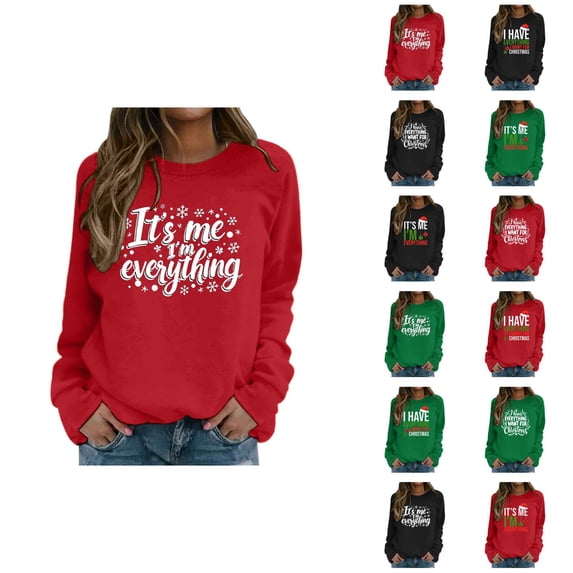 Christmas Sweatshirt for Men Women Long Sleeve Loose Casual Crewneck Pullover Sweatshirts for Couples