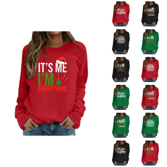 Christmas Sweatshirt for Men Women Long Sleeve Loose Casual Crewneck Pullover Sweatshirts for Couples
