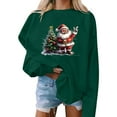 thumbnail image 1 of Christmas Sweatshirt for Women Crewneck Christmas Printed Long Sleeve Shirts Xmas Holiday Party Blouses Casual Pullover Sweater Tops, 1 of 4