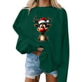 thumbnail image 1 of Christmas Sweatshirt for Women Crewneck Christmas Printed Long Sleeve Shirts Xmas Holiday Party Blouses Casual Pullover Sweater Tops, 1 of 4