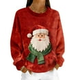 thumbnail image 1 of Christmas Sweatshirt for Women Fleece Lined Long Sleeve Crewneck Pullover Top Red XL, 1 of 6