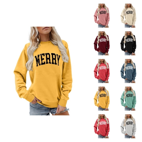 Christmas Sweatshirt for Women,Merry Sweatshirt Glitter Pach Merry Shirt Xmas Overzise Pullover Tops