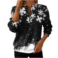 thumbnail image 1 of Christmas Sweatshirt for Women Print Long Sleeve Quarter Zip Crewneck Pullover Blouse Multicolor-3 2XL, 1 of 5