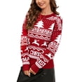 thumbnail image 1 of Christmas Sweatshirt for Women Round Neck Drops Shoulder Long Sleeve Christmas Tree Pullover Lightweight Shirt, 1 of 9