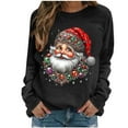 thumbnail image 1 of Christmas Sweatshirt for Women Santa Claus Snug Long Sleeve Crew Neck Hoodies Black L, 1 of 4