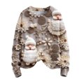 thumbnail image 1 of Christmas Sweatshirt for Women Tree Print Pullover Sweater Crewneck Long Sleeve Tops Casual Womens Knit Shirt, 1 of 3