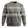 thumbnail image 1 of Christmas Sweatshirts For Men Crew Neck Ribbed Knit Casual Pullover Sweater Soft Winter Warm Holiday Crewneck Long Sleeve Pullover Top Grey 4XL, 1 of 3