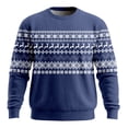 thumbnail image 1 of Christmas Sweatshirts For Men Crew Neck Ribbed Knit Casual Pullover Sweater Soft Winter Warm Holiday Crewneck Long Sleeve Pullover Top Navy 4XL, 1 of 3