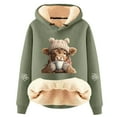 thumbnail image 1 of Christmas Sweatshirts For Women, Ugly Christmas Sweater Women Highland Cow Hoodies Fleece Sherpa Lined Pullover Tops, 1 of 3