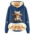 thumbnail image 1 of Christmas Sweatshirts For Women, Ugly Christmas Sweater Women Highland Cow Hoodies Fleece Sherpa Lined Pullover Tops, 1 of 3