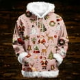 thumbnail image 1 of Christmas Sweatshirts Hooded Hoody Cozy Pullover Casual Loose Fit Long Sleeve Soft Warm Winter Tops Hoodie Women Pink XS, 1 of 4