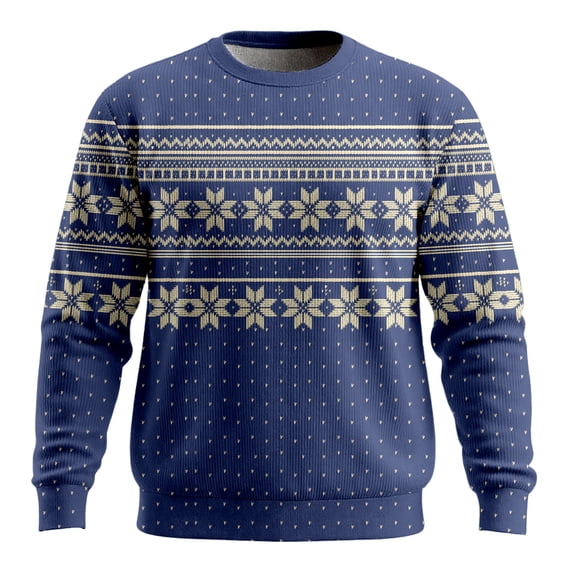 Christmas Sweatshirts for Men Long Sleeve Crewneck Vintage Christmas Print Pullover Sweater Xmas Gift Winter Soft Casual Ribbed Knit Mens Sweater Navy L