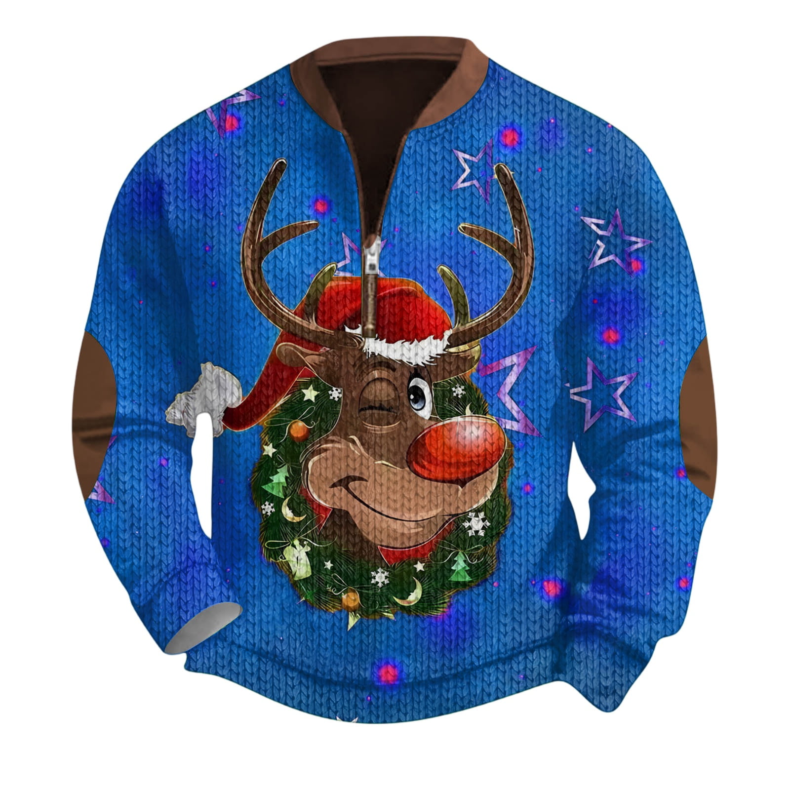 Christmas Sweatshirts for Men Long Sleeve Quarter Zip Oversized Top ...