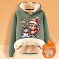 thumbnail image 1 of Christmas Sweatshirts for Women 2025 Christmas Cute Deer Print Women'S Fall Winter Velvet Thickened Warm Cardigan Hooded Hoody Hoodies for Women Light Green XXXXXL, 1 of 5