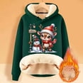 thumbnail image 1 of Christmas Sweatshirts for Women 2025 Christmas Cute Deer Print Women'S Fall Winter Velvet Thickened Warm Cardigan Hooded Hoody Womens Hoodie Dark Green XXXXXL, 1 of 5