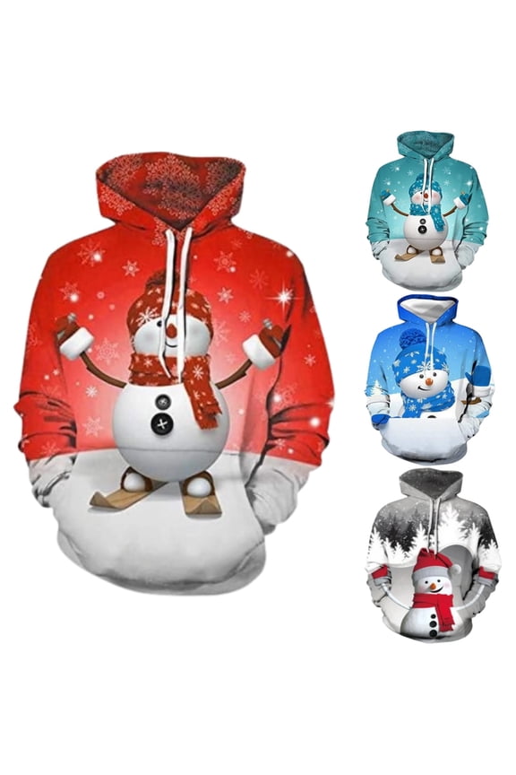 Christmas Sweatshirts For Women 2025 Xmas Snowman Graphic Hoodies Long Sleeve Fall Wimter Clothes Hooded Pullover Long Raglan Sleeve Top with Drawstring