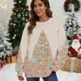 thumbnail image 1 of Christmas Sweatshirts for Women Fashion Vintage Xmas Holiday Tops Casual Christmas Sweater Long Sleeve Outfits Crewneck Fleece Sweatshirt Pullover Top Plus Size, 1 of 7