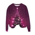thumbnail image 1 of Christmas Sweatshirts for Women Funny Christmas Tree Print Sweater Tops Long Sleeve Crew Neck Blouses Lounge Warm Thermal Pullover Sweater Blouses Cute Christmas Bell Top Christmas Gifts, 1 of 4