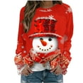 thumbnail image 1 of Christmas Sweatshirts Women Long Sleeve Crew Neck Sparkly Christmas Tree Print Graphic Tee Shirt Holiday Top (S, Red 01), 1 of 4