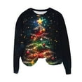 thumbnail image 1 of Christmas Sweatshirts Women Long Sleeve Pullovers Christmas Tree Graphic Tops Fleece Brushed Sweatshirt Santa Claus Shirts Shining Lights Clothes Loose Casual Outfits Garland Top, 1 of 4