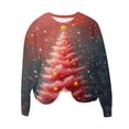 thumbnail image 1 of Christmas Sweatshirts Women Long Sleeve Pullovers Christmas Tree Graphic Tops Fleece Brushed Sweatshirt Santa Claus Shirts Shining Lights Clothes Loose Casual Outfits Garland Top, 1 of 4